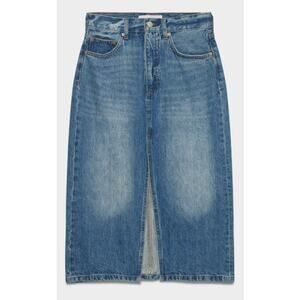 Aritizia Denim Forum Skirt 90's Halle Jean Skirt 29 Jean Front Slit Midi 8